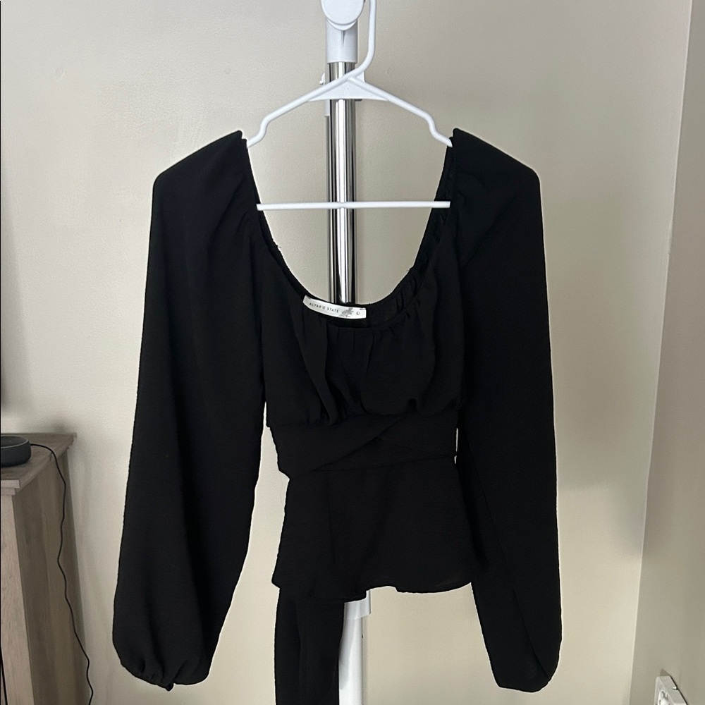 Altar'd State Black Long Sleeve Blouse